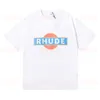 Designer Mens T Shirt Rhude Fashion Märke Kort ärmkvinnor Summer Leisure T-shirt Par Hip Hop Short Sleeved T-shirt S-XL