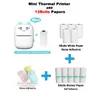 Portable Mini Thermal Printer with 13 Rolls Papers Wireless BT 200dpi Po Label No Ink Print Memo Wrong Question Printing 240420