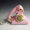 Tillbehör Rotary Dial Telefon Retro Fasta telefoner med klassisk metallklockad telefon med högtalare och samtal för hemmakontor