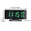 Skrivbordsklockor plug-in Använd digital väckarklocka med temperaturfuktighet 3 larm Snooze bordsklocka nattläge 12/24 timmar USB elektronisk LED-klocka