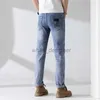 Jeans de diseñador para jeans de hombres delgados de alta calidad de alta calidad de lujo, pantalones de hombres delgados delgados delgados versátiles pequeños