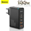 Chargers Baseus 100W GAN USB Type C Caricatore PD QC Quick Charge 4.0 3.0 Typec Carta rapida per iPhone 14 13 12 Xiaomi MacBook Pro Laptop