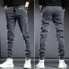 Jeans masculinos Spring/Summer Pocket Jeans Mens Demin Jeans masculinos de roupas de masculino Jeans de cordão magro Y2K Jeansl2404