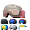 Ski Goggles Kobiety mężczyźni podwójne obiektyw maska ​​narciarska Accesories Snowboard okulary okulary różowy wiatrówek UV duży śnieg 230830 Drop Deli Oty5c