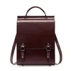 Genuine 2024 Leather Backpack Womens British Academy Style School Bag College Student Computer Simplified Cowhide