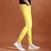 Jeans masculinos Jeans Amarelo Mens moda Slim Fit Pants reto roupas de rua de verão Tremepersl 2404