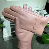 Guantes de cuero genuinos de mujer Guantes de oveja roja Guantes de otoño e invierno Guantes a prueba de viento femeninos