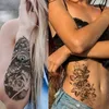 Tatuering överföring 5st varg lejon vattentät tillfällig tatuering klistermärke tiger rose blomma drake orm skalle djur kropp konst arm falska tatoo män kvinnor 240427