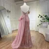 Party Dresses Serene Hill Sky Pink Spaghetti Strap Luxury Evening Gowns 2024 Mermaid Pärlade Elegant Overskirt för kvinnor LA72378