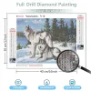 Accessori Huacan 5d Diy Diamond Painting Wolf Snow Diamond Ramoidery Anima