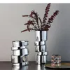 花瓶クリエイティブシルバーメッキのガラス製机の装飾ツイストシェイプフローラルハイドロポニクス植木鉢装飾アレンジメント