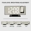Zegary 180 ° Projekcja obrotowa budzik Curek LED Projekcja cyfrowa na suficie elektroniczny czas projektor podwójny głośny zegar przyłapowy