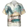 Men's Casual Shirts Hip Hop Hawaiian Flamingo 3D Printed Beach Shirts Aloha Animal Short Sleeve Vacation Women Lapel Blouse Fashion Button Y2k Tops 240424