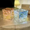 Romantic Tulip Flower Box Handmade Led Night Light DIY Material Package Bed Desktop Ornament Mirror Living Room Decor 240418