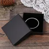 Högkvalitativ 10 PCS Black Kraft Paper Jewelry Present Box Organizer Charms Ring Watch Earring Display Gifts 240415