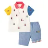 Japońskie letnie chłopcy koszule polo dziewczynki z kreskówki haft haftowe bluzki z krótkim rękawem Koreańskie dzieci topy dla dzieci koszula 240425