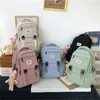 Sac à dos 2024 Nylon imperméable Femmes coréennes Japonais Fashion Femelles Étudiants scolaires multicouche Send de voyage Sense