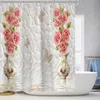 Cortinas de chuveiro moderno simples cortina de chuveiro impressa Luz de luxo poliéster decoração de cortina de banheiro com gancho