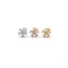 Dangle Chandelier 1Piece Exquisite Crystal Zircon Flower Stud Earrings For Women Girls Christmas Earrings Jewelry New Year Accessories Party Gifts