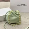 Women's Luxury Designer Fukufu Bag Single Shoulder Crossbody Handbag Mini Bucket Bags New leather drawstring pleated tote Bag Handheld Pearl Chain underarm bag