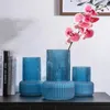 Vases en verre artisanat créatif Blue Hydroponic Sèche Arrangement de floraux séchés Ornement Décoration Maison