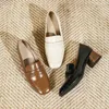 Chaussures décontractées Style britannique printemps automne talons épais femmes rétro orteil carré derby mods féminins oulyyogo