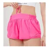 Lulumon Women Yoga Shorts Stroje z ćwiczeniami fitness Zużycie krótkie spodnie Dziewczęta Elastyczne Spodnie Spodnie Sportswear Pockets 383