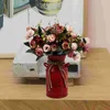 Вазы мини -искусственные растения потертая шикарная цветочная ваза винтажный фермерский кувшин металлический кувшин с деревенским оцинкованным