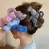 クランプ色のニット女性ヘアクリップヴィンテージボウグラブグラブフランスのエレガントなサメクリップ韓国の女の子のヘアアクセサリー女性ヘアピンY240425