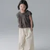 Kleidungsstücke Kinder Set 2024 Korean Summer Girls Schöne Hemdkomfort Baumwolle Straight Bein Hosen modisches Kind