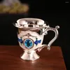 Kubki Vintage Wine Cup Metal Retro Unikalne mini czerwone kielich złoto europejski styl kreatywny prezent do wystroju domu barowego