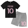 Kids Super Soccer Star No.10 Imprimer 2pcs T-shirtspants Sports Costumes 3-14 ans Boys Girls Idol Streetwear Childre