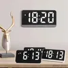 Orologio da tavolo da scrivania orologio da parete orologio da parete Dishindomina Dismit Home Mirror Alarring Clock/Data/Temperatura Display Controllo vocale Funzione di snooze