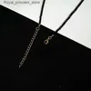 Anhänger Halskette Modemarke einfache schwarze Perle Kurzkette Womens Schmuck Damen Halskette Bijoux Frauen Party 2024 Q240426