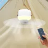 Mini Ceiling Fan Portable Camping Hanging Fans 7200mAh USB Rechargeable with LED Light and Remote Control Electric 240411