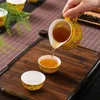 Flacons de hanche à eau en céramique colorant en émail coloré pichet rétro empereur jaune chinois tasse tasse de lait de tasse 200 ml mignon tasse en porcelaine