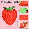 Oreiller 3d feuille de feuille Strawberry 50cm plante décorative surdimensionnée en forme de nouveauté en forme de peluche douce