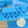 Moulds 6pcs Cake Baking Molds Alphabet Letter Words Cookie Press Stamp Embosser Cutter Fondant Mould Happy Birthday Cake Decoration