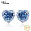 Estudy joalherypalace Novo chegada coração arco amor 5ct azul gemstone criado spinel azul 925 Brincos prateados de prata esterlina para feminina menina d240426