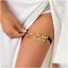 Anklets European And American Designer Womens Jewelry Sier Chain Y Spicy Girl Elastic Band Lace Beach Leg Loop Body Sweet Cool Rhinest Otuez