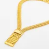 Goldfarbe Drop Ohrringe Halskette Set Mode Frauen Dubai Afrikanische Luxus geometrische Ohrringe Armband Italien Hochzeitsfeier Schmuck 240423