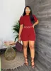 Women's Two Piece Pants Summer Short Jumpsuit Women Fashion African Office Ladies Solid Puff Slve Sashes Slim Jumpsuit Women Y240426