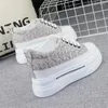 Casual Shoes 2024 Women's Sneakers Spring Women Platform Heels kilar Höjd ökar vulkaniserad 8cm Zapatos Mujer