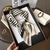 Design Neck Tie Wrist Wrap Hair Ribbon Luxury Märke 100 Real Silk Square Scarf Women Beadband Neckerchief Shawl Ladies Bandana 240412