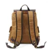 Backpack Multifunctional Leather Canvas Men Military Boy Girl Vintage School Backpacks Shoulder Laptop Backpacking