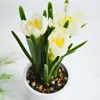 2 stks kunstmatige tulpenbloemen wit geel real touch tulpen boeket voor huizen tuin decor bruiloft verjaardag feest nepbloem 240415