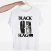 T-shirts voor heren Black Flag Punk Rock Band Henry Rollins Large Bars T-Shirt O-Neck Short Slves Summer Casual Fashion Unisex Men and Women Tshir T240425