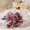 Symulacja kwiatów dekoracyjnych róży suche bukiet sztuczny jedwabny dekoracja kwiatów Róże stoli