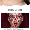 Tattoo -overdracht 1 stuk Nieuw Halloween Fun Disposable Facial Tattoo Sticker Creative Non Toxic Temoxic Makeup Sticker 240426