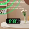 Schreibtisch Tischuhren LED Uhr Digitales Wanduhr Helligkeit Einstellung Temperatur Countdown -Funktion Sprachregler Wanduhren für Büroschlafzimmer
